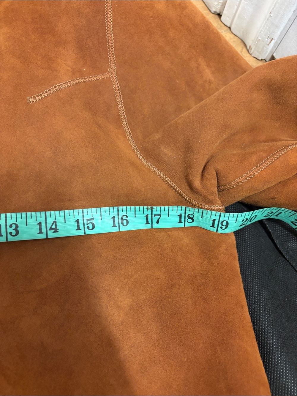 Classic Brown Shearling-Trim Women's Coat - Picture 11 of 13